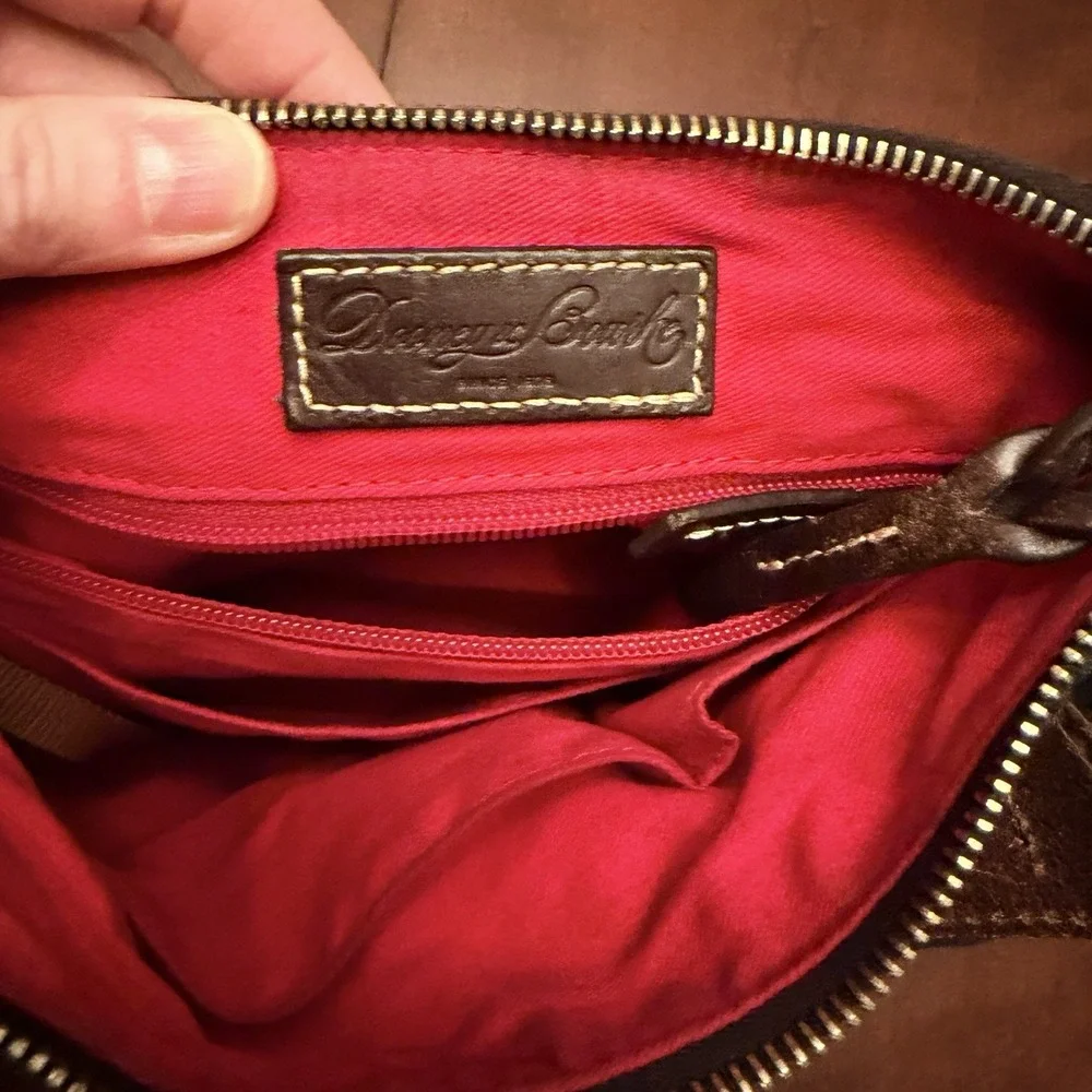 Dooney & Bourke East West Slouch Shoulder Bag Purse Black Medium Signature vtg